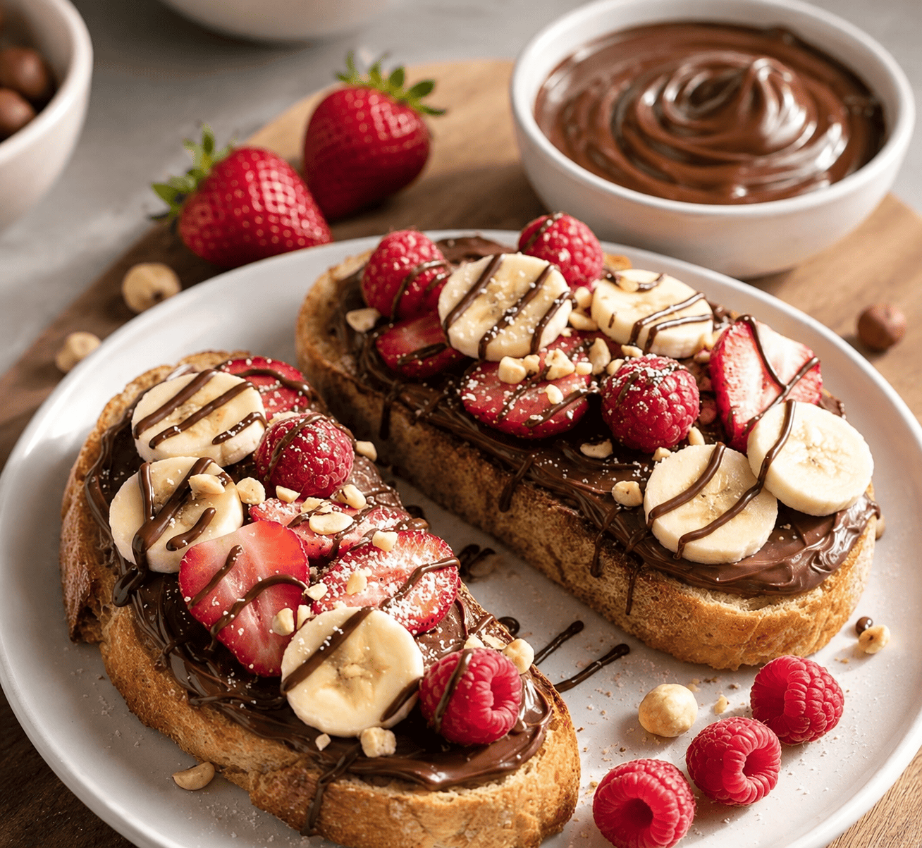 Chocolate spread on toast
