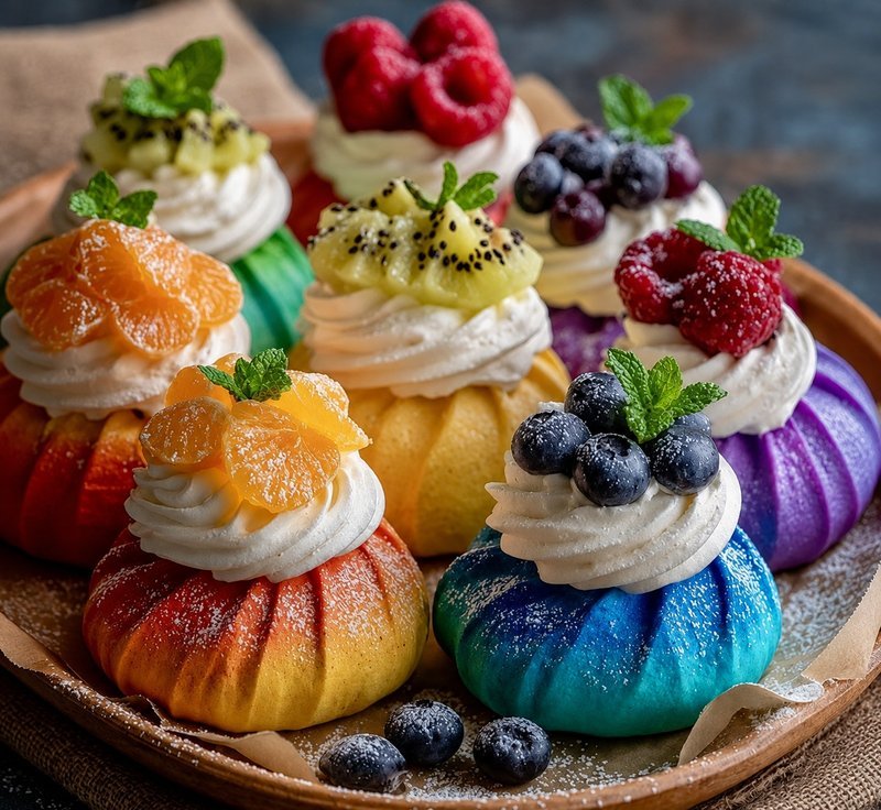 Dessert with colorful toppings