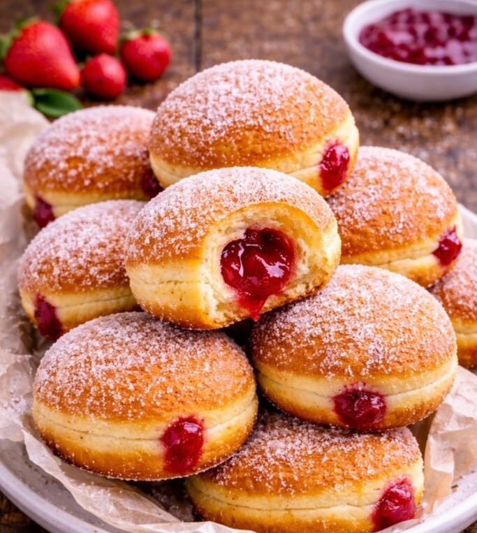Raspberry jam filled pastry